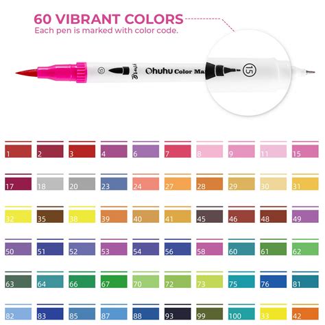 Ohuhu Markers for Adult Coloring: 60 Colors Art Marker Dual Brush Pens ...