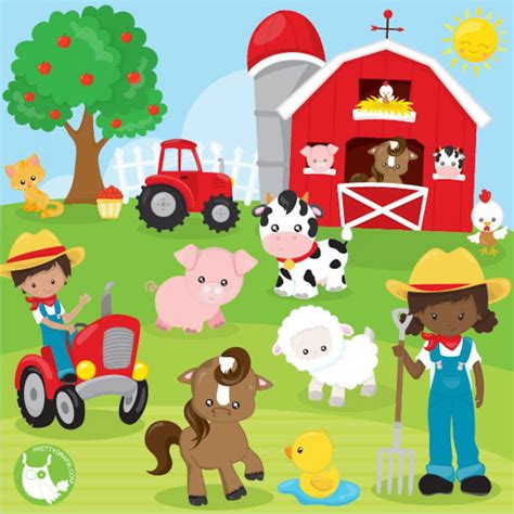 Farm Animals Clipart Commercial Use, Clipart, Vector Graphics, Digital ...