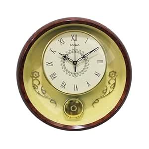 Buy Amazon Brand - Solimo Plastic Modern Pendulum Analog Wall Clock ...