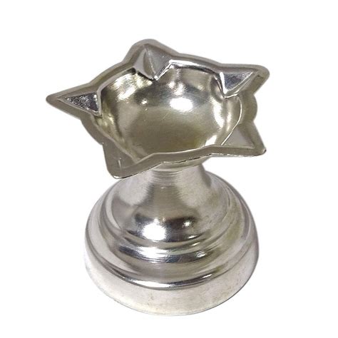 Buy Giriraj Designer Silver Plated Deepak Star Shape Diya Chandi Plated ...