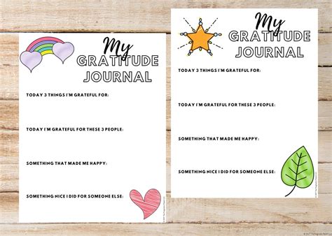 5 Kids Gratitude Printables, Kids Gratitude Journal, Gratitude Pages ...