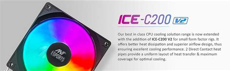 Ant Esports ICE-C200 V2 CPU Cooler/CPU Fan with Rainbow LED Fan ...