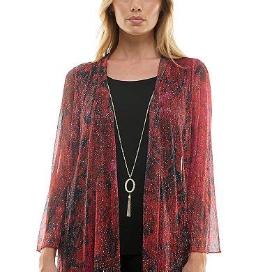 Women's Luxology 2Fer Pant Set With Attached Tank And Detachable Necklace