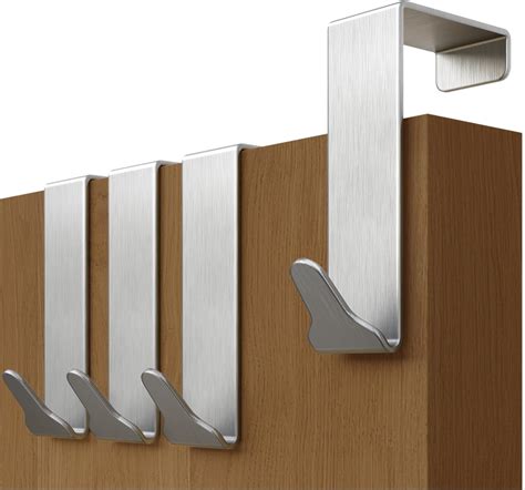 Menz Premium Over Door Hanger– Set of 4 Stainless Steel Coat Hooks 36mm ...
