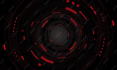 Red light grey cyber line circle system technology futuristic design ...