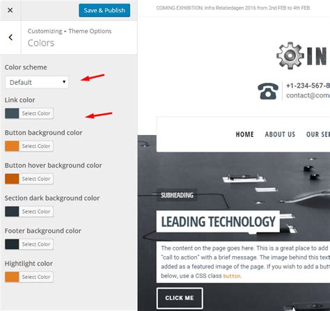 Image result for WordPress Theme Customizer Add Colors