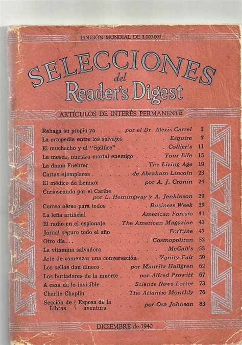 Selecciones del Reader's Digest - Tomo 1, No. 1 de 1940