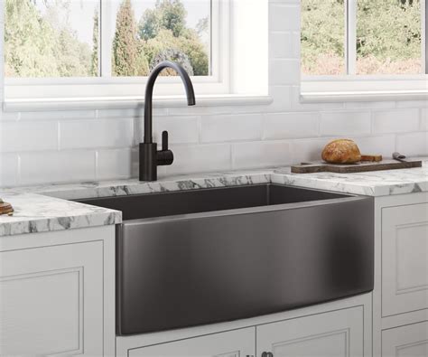 33-inch Apron-Front Farmhouse Kitchen Sink - Gunmetal Black Matte ...