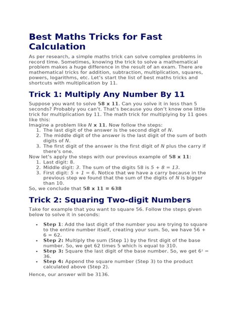 Image result for Maths Tricks for Fast Calculation PDF