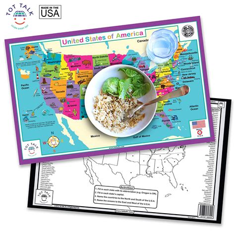 Buy Tot Talk USA – Kids' Educational Placemats for Dining Table or ...