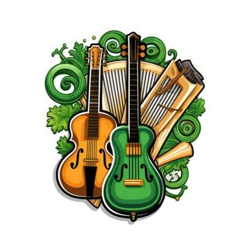 Image result for Irish Music Instruments Vector