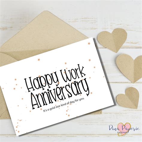 Happy Work Anniversary It's a Gold Star Kind of Day for - Etsy UK