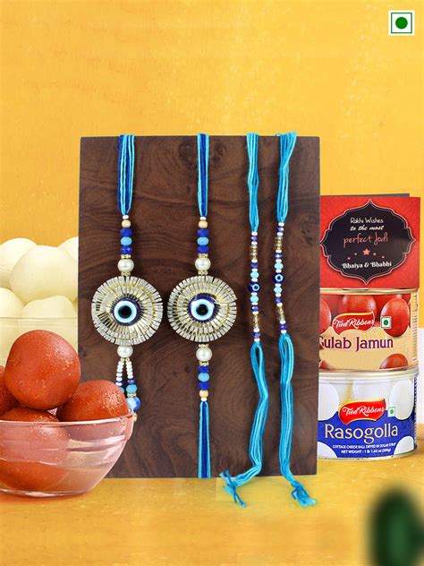 Buy | Family Rakhi Set with Sweets ( Gulab Jamun & Rasgulla )| Rakhi ...