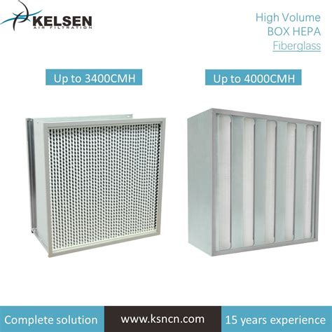 Cleanroom HVAC System V Bank Mini Pleat Box Type HEPA Air Filter ...