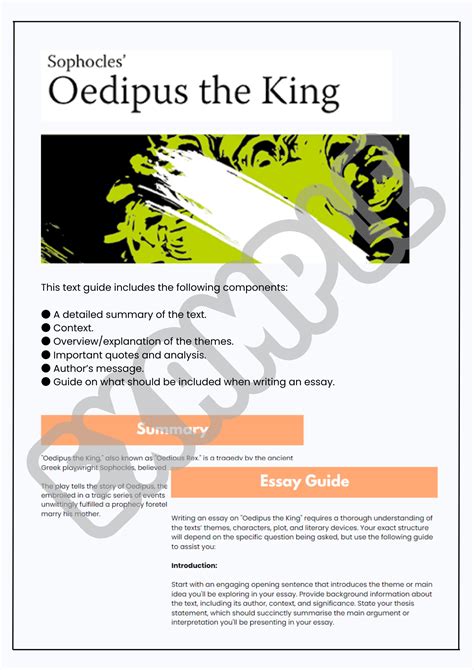 Text Guide: Oedipus The King - Thrive Education Australia