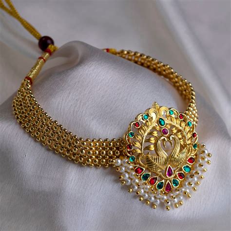 Traditional Thushi With Swan Pendant – Kalapuri