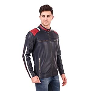 Buy Leather Retail ® Men's Padding Design Faux Leather Jacket | Red, XS ...