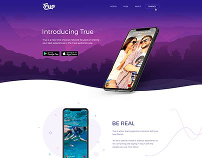 Portfolio Website for Social iOS App - Sketch | Behance