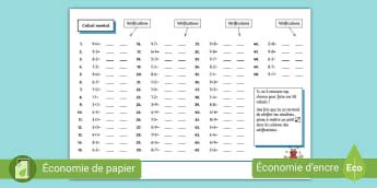 Calcul mental et calcul en ligne - Twinkl