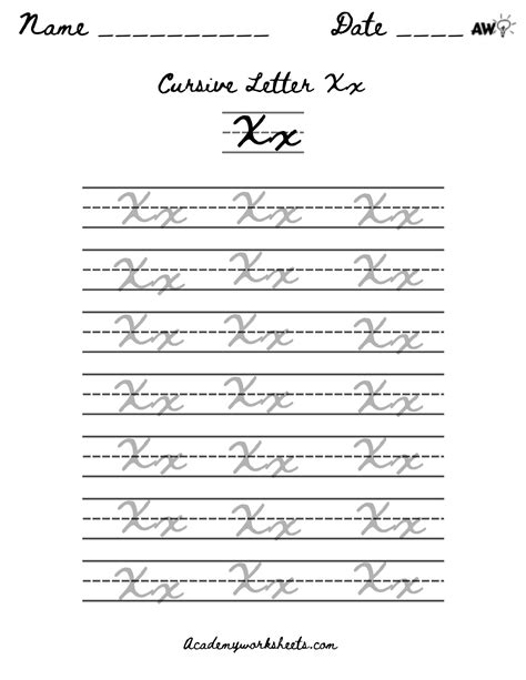 Cursive Letter X