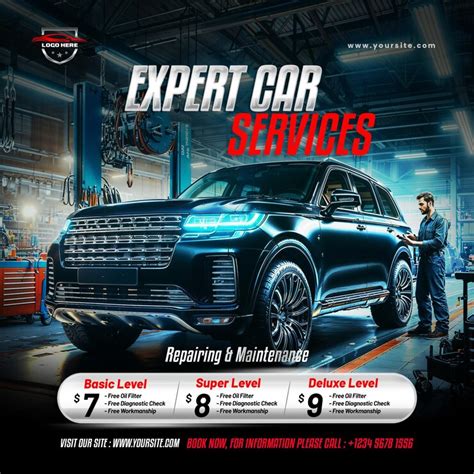 Car repairing and maintenance service promotion ads banner flyer ...