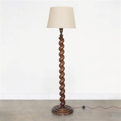 French Twisted Wood Floor Lamp For Sale at 1stDibs