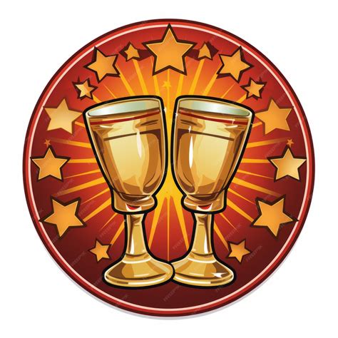 Premium Photo | Two golden goblets with stars in the background