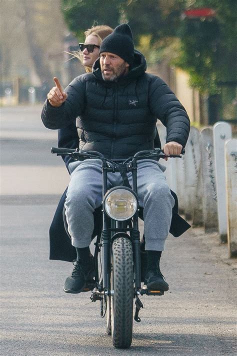 Rosie Huntington-Whiteley and Jason Statham Ride on Electric Bike in ...