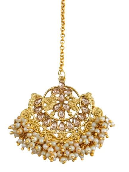 Sattyaki Traditional Rajasthani Gold Plated Hair Band/Hair Jewellery ...