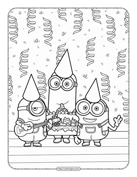 Minion Party Coloring Page