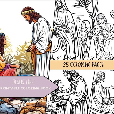 Jesus Coloring Page, Printable Jesus Coloring Book, Religious Christian ...