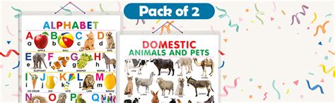 Set of 2 (Alphabet and (Domestic Animals and Pets) Early Learning ...