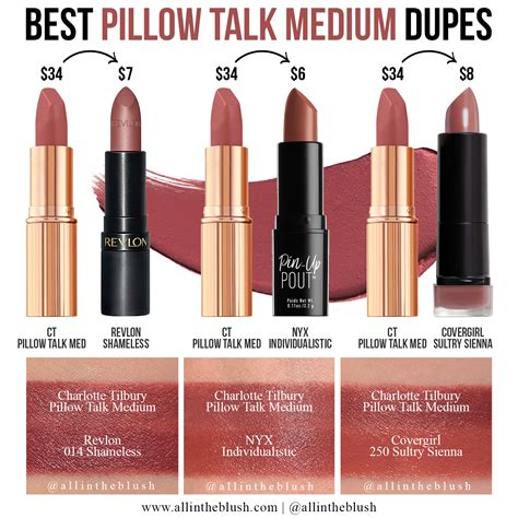 Affordable Charlotte Tilbury Pillow Talk Medium Lipstick Dupes on Amazon » All In The Blush