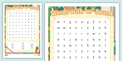 Words with 'or' Sound Word Search (teacher made) - Twinkl