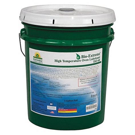RENEWABLE LUBRICANTS, NSF H1, 5 gal, Chain & Wire Rope Lubricant ...