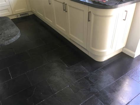 Problematic Black Slate Kitchen Floor Renovated in Charlwood near ...