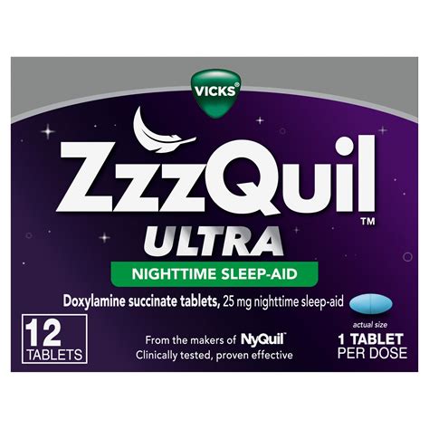 ZzzQuil Ultra Nighttime Sleep Aid Tablets, 12 CT Ingredients - CVS Pharmacy