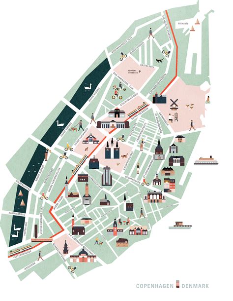 Copenhagen map illustration on Behance