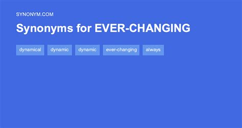 Another word for EVER CHANGING > Synonyms & Antonyms
