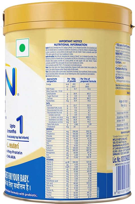 Buy NESTLE NAN PRO STAGE 1 INFANT FORMULA (UPTO 6 MONTHS) - 400 G TIN ...