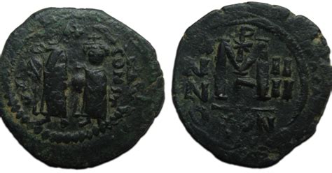 Heraclius - Follis with his son! (AU2413) - Heraclius and his son ...