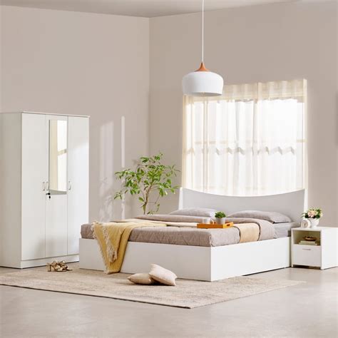 Buy Helios Alton Box Storage King Bed with Bedside Table and 3-Door ...