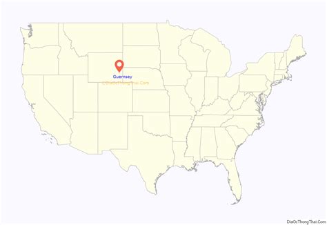 Map of Guernsey town, Wyoming - Thong Thai Real