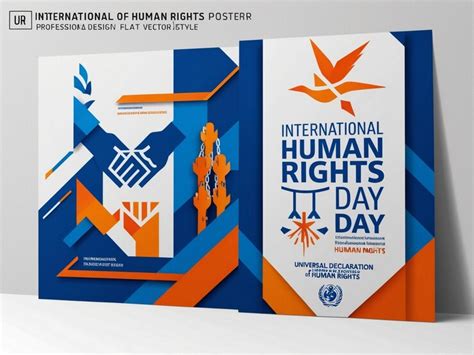 A poster for human rights day in blue and orange | Premium AI-generated ...