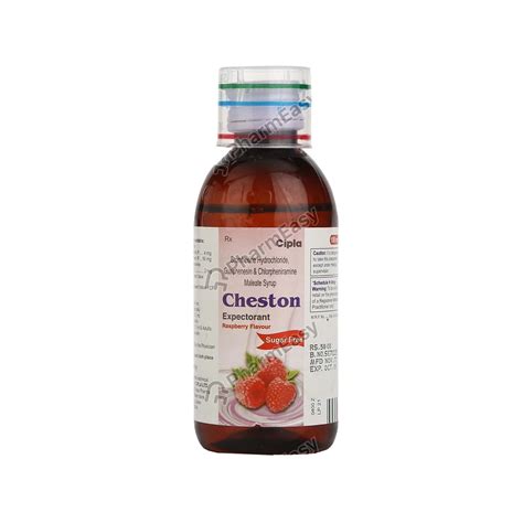 Cheston Raspberry Flavour Sugar Free Bottle Of 100ml Expectorant: Uses ...