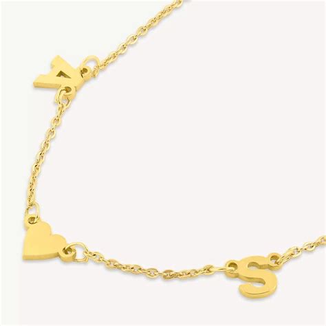 Couple Initial Name Necklace with Heart – Name Strings