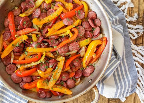 Smoked Sausage with Peppers and Onions - Vegetable Recipes