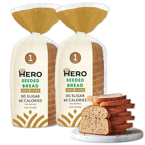Amazon.com: Hero Seeded Bread — Delicious Bread with 1g Net Carb, 0g ...