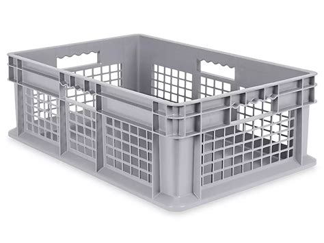 Mesh Straight Wall Container with Solid Bottom - 24 x 16 x 8 1/2" S ...