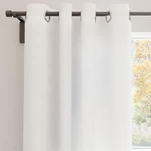 Buy Encasa XO Long Door Curtain Plain Colour - White - 1 Panel Of (9 Ft ...